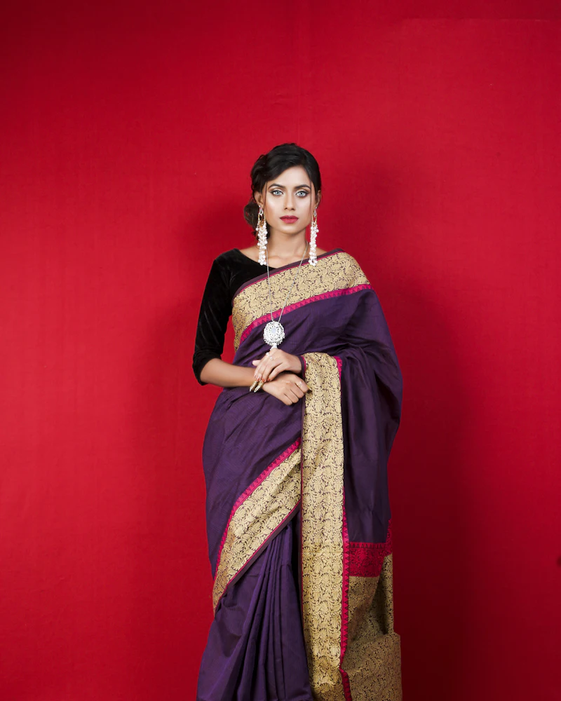Party glam makeup with shimmer eyes and a silk saree, Finenticee client, Bhubaneswar